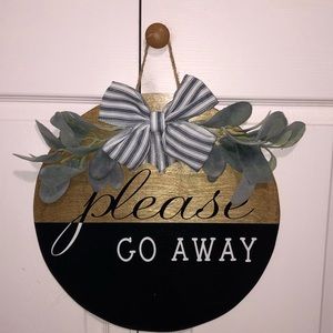 Please Go Away Handmade Wooden Door Hanger